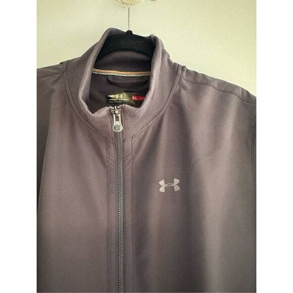 Under Armour Men’s XL Gray Fleece Lined Full Zip Jacket Coat Pockets - Picture 3 of 9